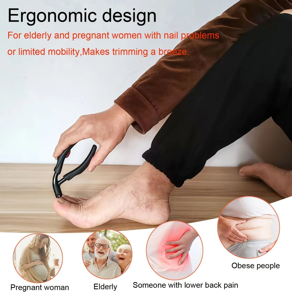 Toenail Clipper | Curved Stainless Steel Blade & Soft-Touch Handle | PU Pouch Included
