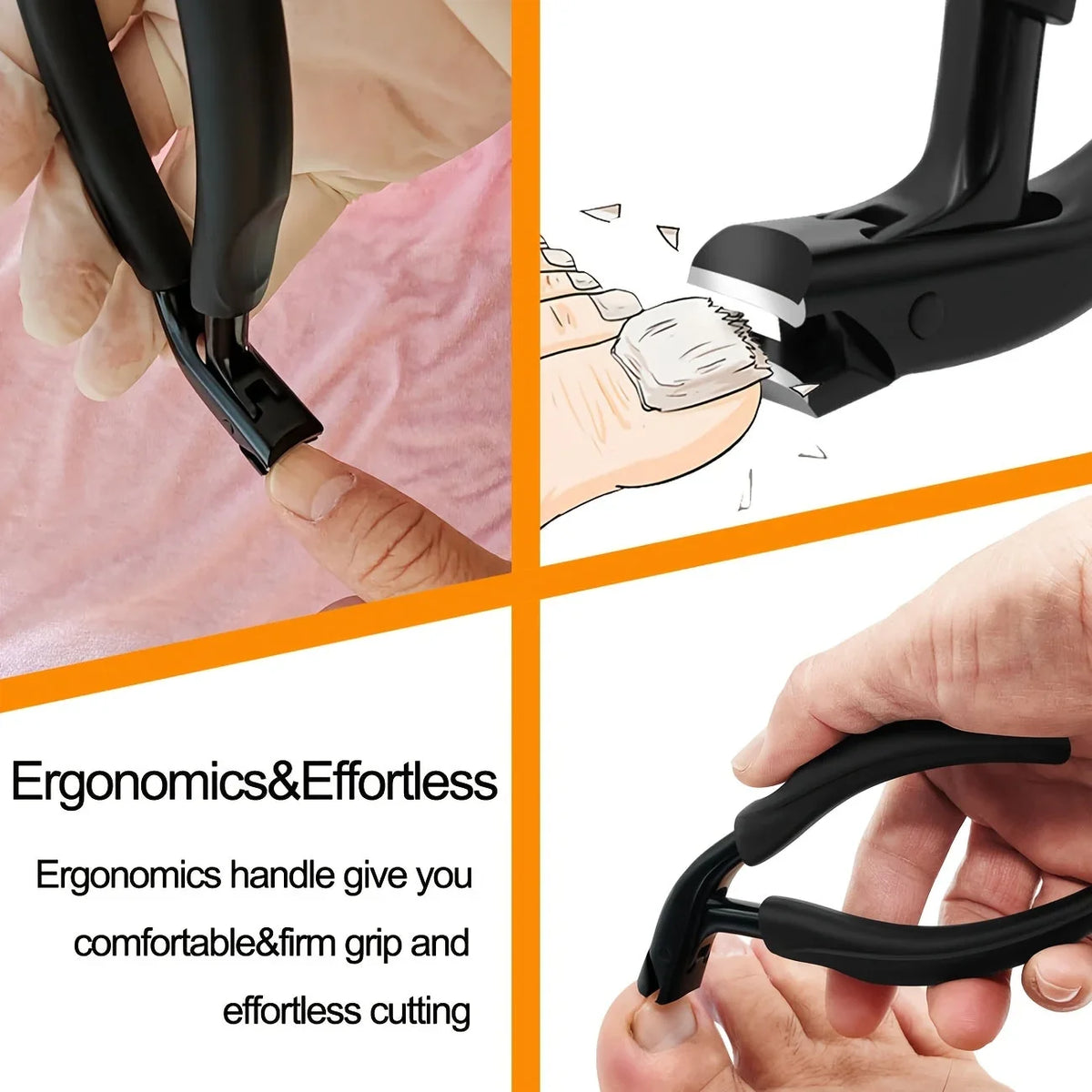 Toenail Clipper | Curved Stainless Steel Blade & Soft-Touch Handle | PU Pouch Included
