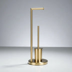 Toilet Paper Holder | Wall-Mounted Space-Saving & Hidden Brush