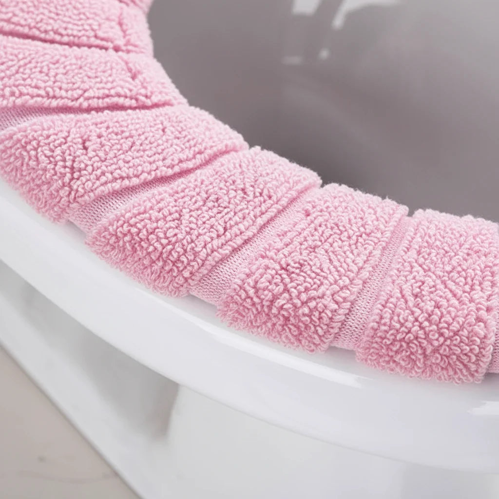 Toilet Seat Cover | Padded Plush Polyester & Elastic Universal Fit