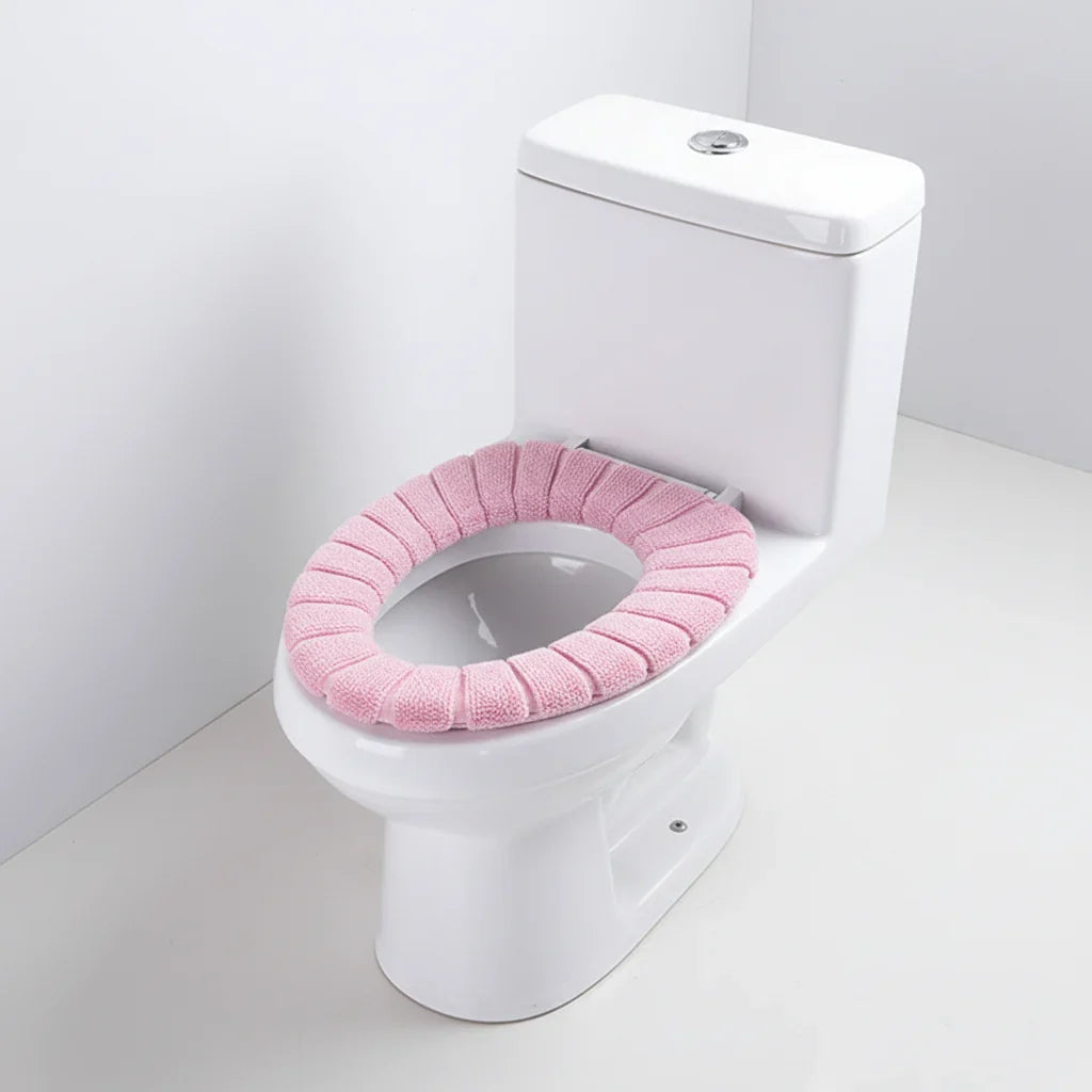 Toilet Seat Cover | Padded Plush Polyester & Elastic Universal Fit