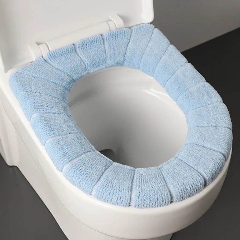 Toilet Seat Cover | Padded Plush Polyester & Elastic Universal Fit