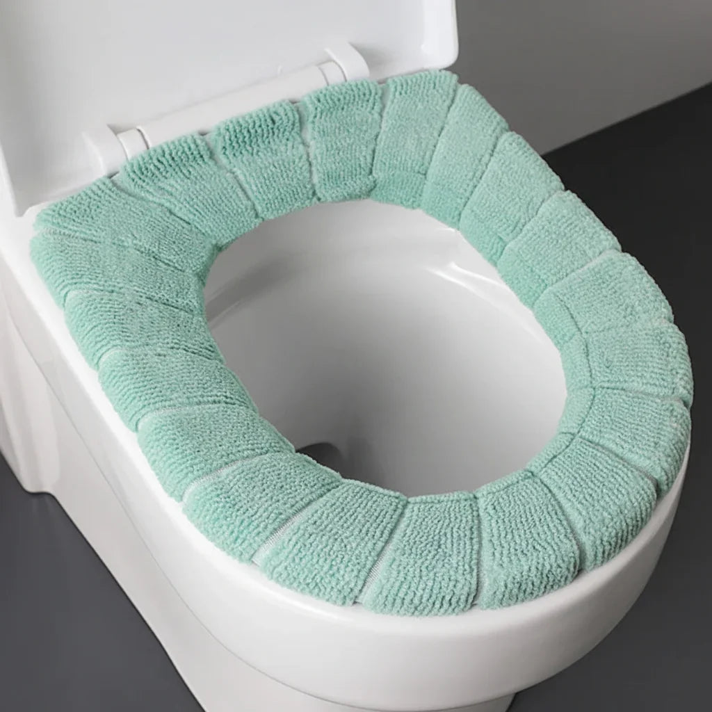 Toilet Seat Cover | Padded Plush Polyester & Elastic Universal Fit
