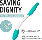 Toilet Wiping Aid | 38cm Long Reach & Push-Button Eject | Set of 2