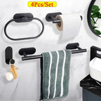 Towel Holder Set | Self-Adhesive Stainless Steel | 4-Piece Set