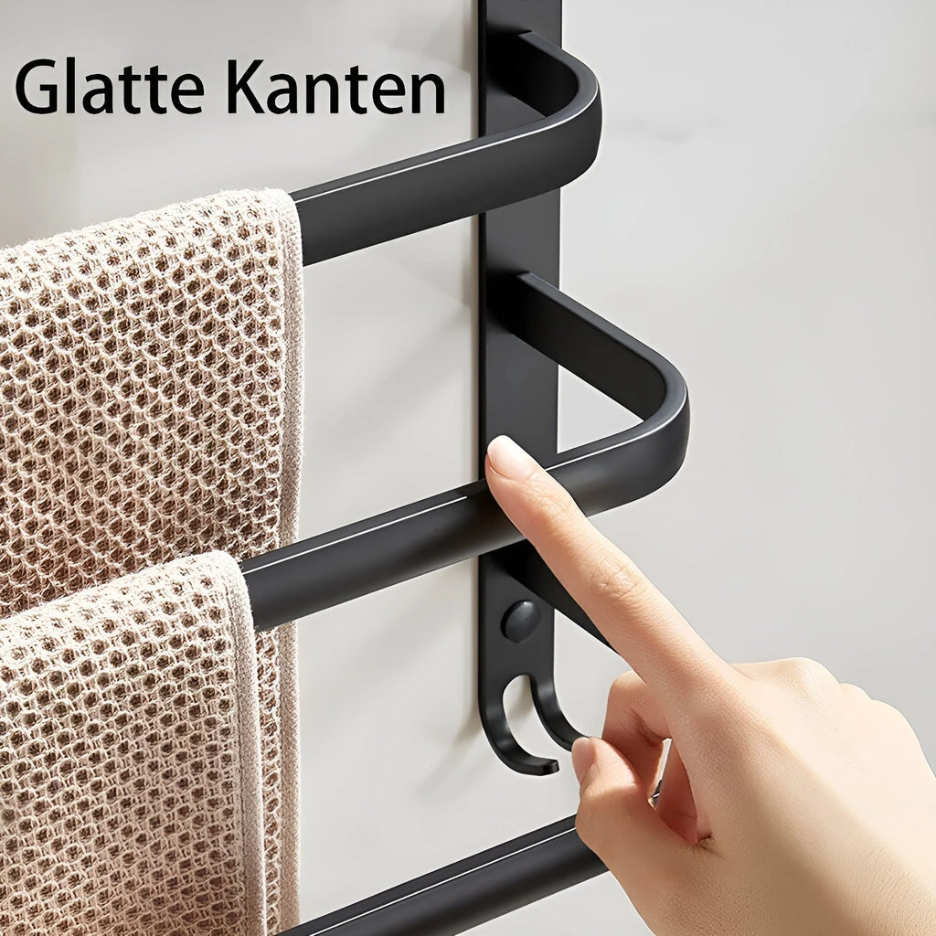Towel Holder | Wall-Mounted 3-Tier Rust-Resistant Aluminum