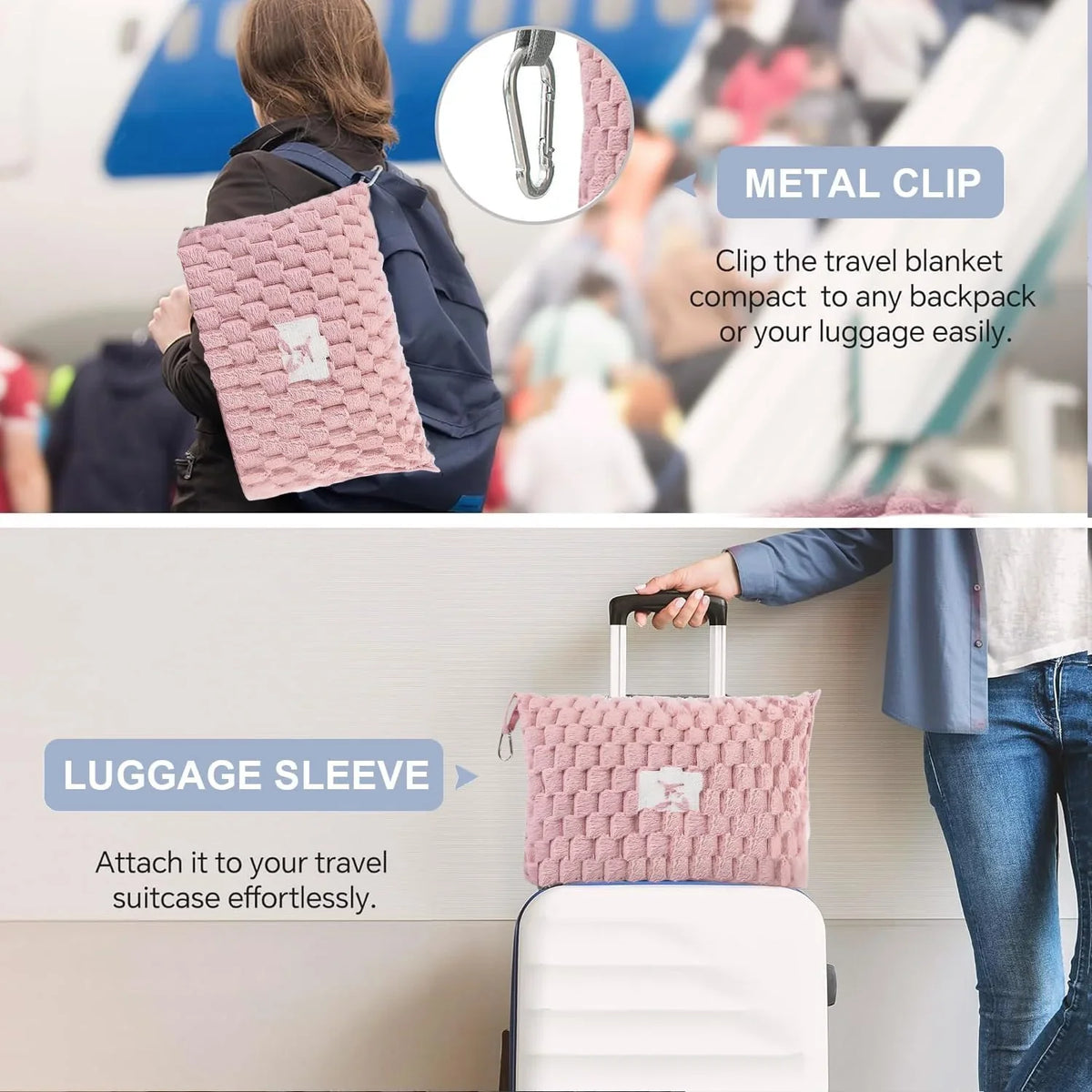 Travel Blanket | Foldable Flannel & Pillow Pouch | 152 x 127 cm