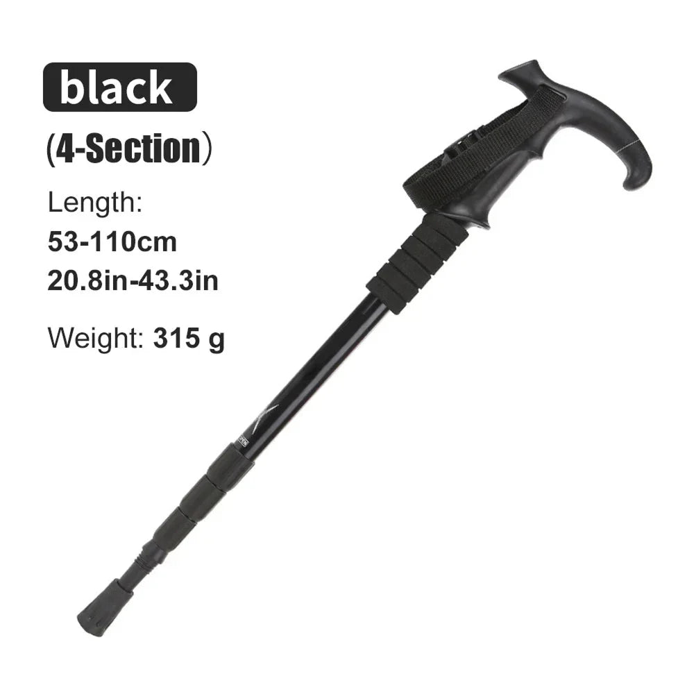 Trekking Pole | Lightweight Foldable Aluminum Shaft & Steel Tip | Folded 53 cm