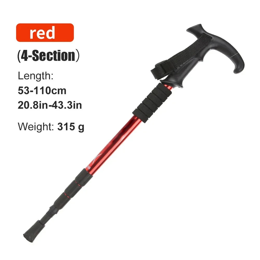 Trekking Pole | Lightweight Foldable Aluminum Shaft & Steel Tip | Folded 53 cm