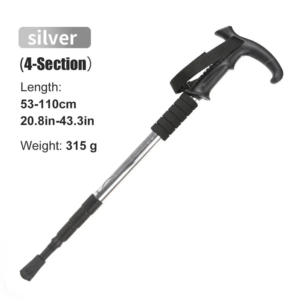 Trekking Pole | Lightweight Foldable Aluminum Shaft & Steel Tip | Folded 53 cm