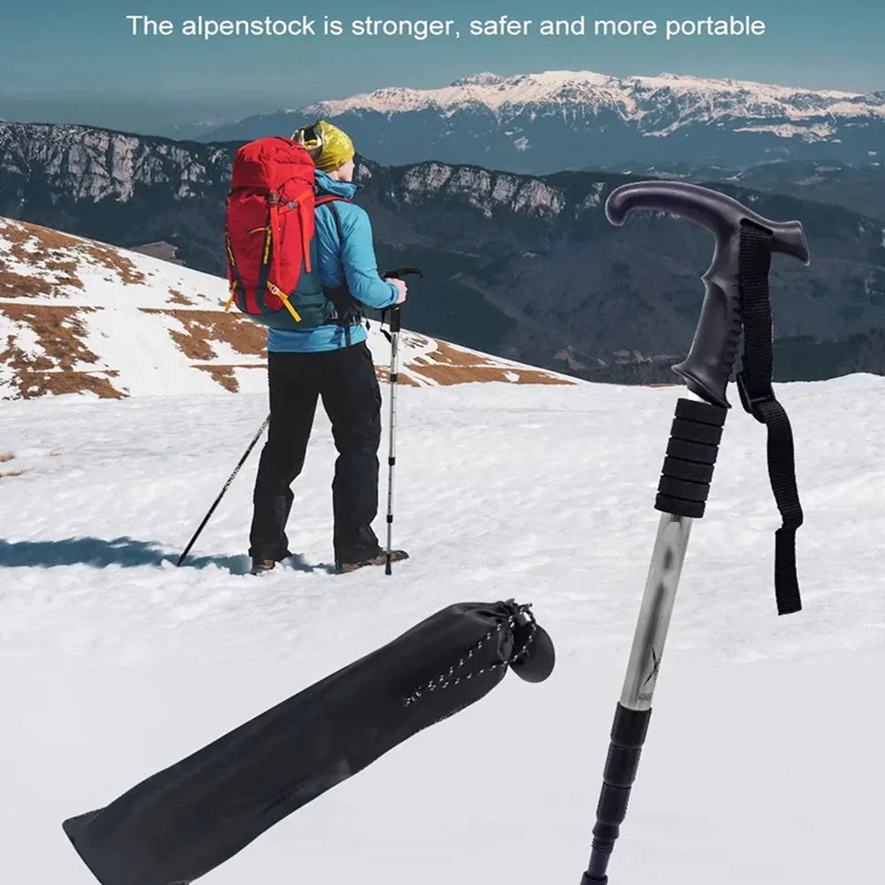 Trekking Pole | Lightweight Foldable Aluminum Shaft & Steel Tip | Folded 53 cm