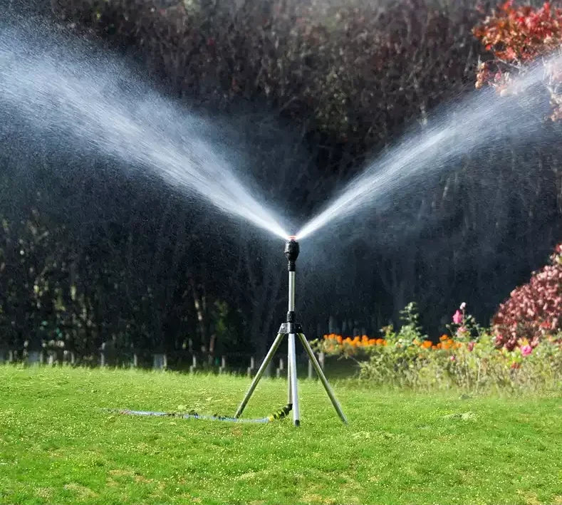Tripod Sprinkler | 360° Rotating & Stainless Steel | 6–12 m Radius