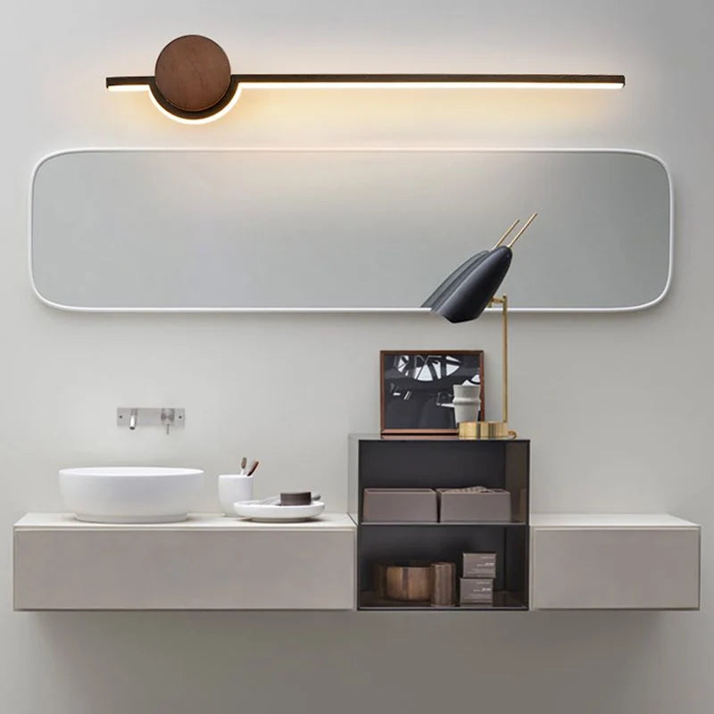 Vanity Wall Lamp | Wood & Metal Frame, Acrylic Shade | LED Included