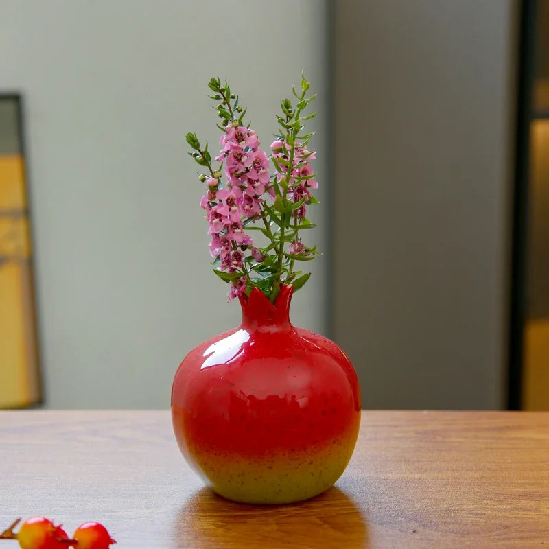 Vase | Sculptural Pomegranate & Hand-Formed | For Dried Flowers