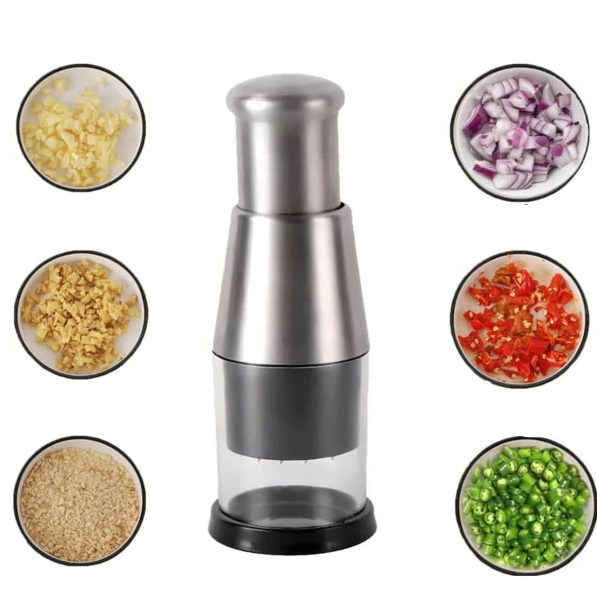 Vegetable Chopper | Stainless Steel & Integrated Bowl