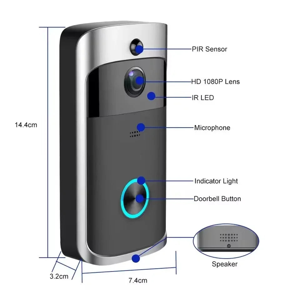 Video Doorbell | WiFi HD Night Vision & Two-Way Audio