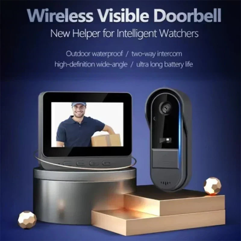Video Doorbell | Wireless, 4.3-Inch IPS & HD Night Vision