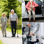 Walking Cane | Foldable Aluminum Height-Adjustable Double-Joint Handle & Integrated LED