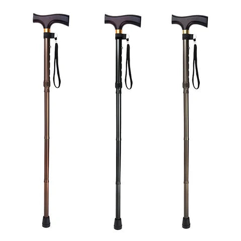 Walking Cane | Foldable & Lightweight Maple Wood Handle | 5-Position Height