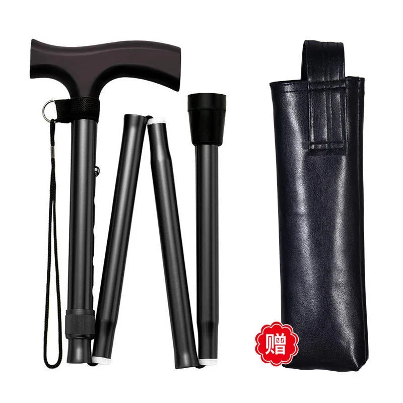Walking Cane | Foldable & Lightweight Maple Wood Handle | 5-Position Height