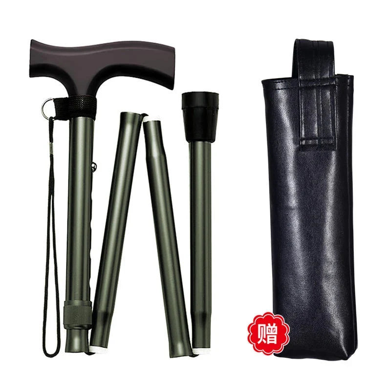Walking Cane | Foldable & Lightweight Maple Wood Handle | 5-Position Height