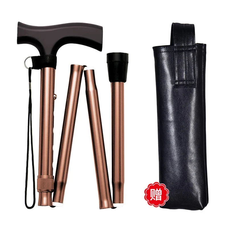 Walking Cane | Foldable & Lightweight Maple Wood Handle | 5-Position Height