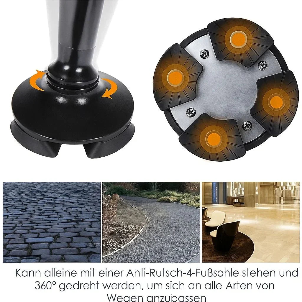 Walking Cane | LED Light & Emergency Alarm | Foldable & Height-Adjustable
