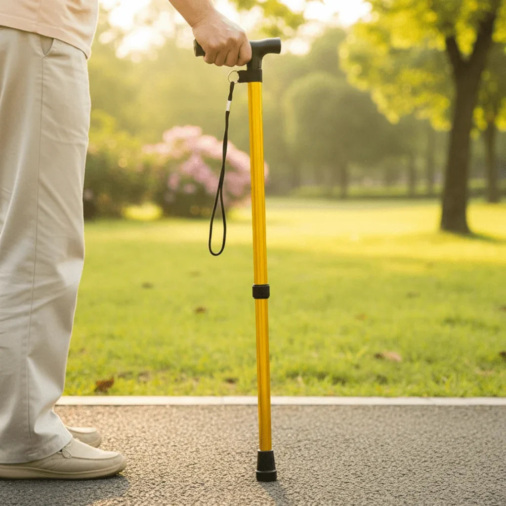 Walking Cane | Lightweight Aluminum & Height-Adjustable Ergonomic Non-Slip Handle