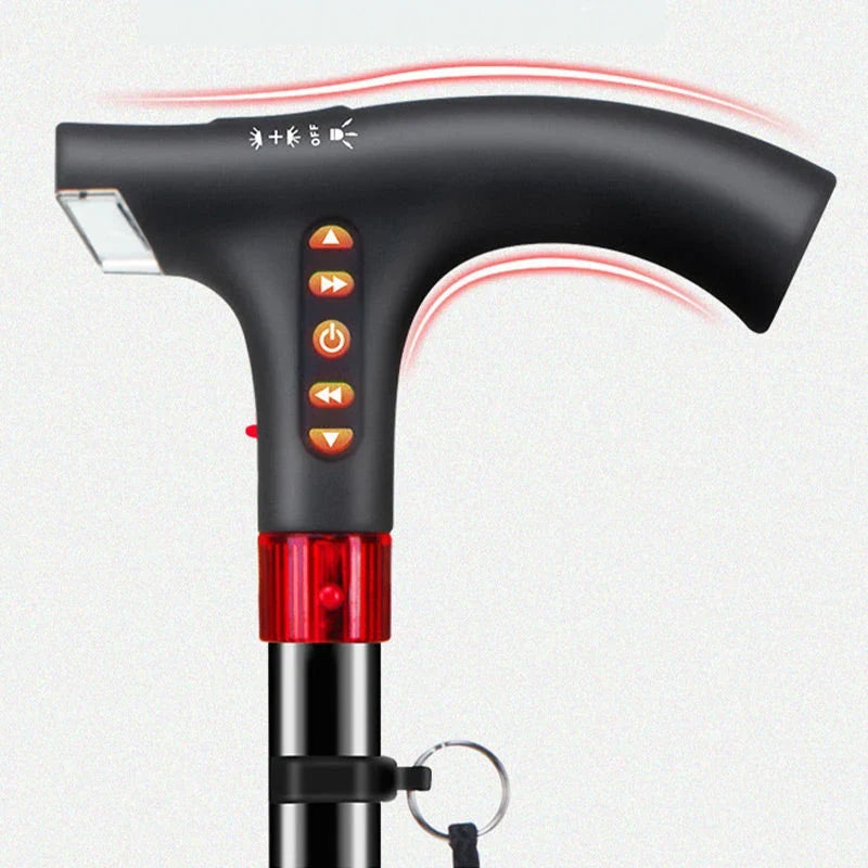 Walking Stick | LED Light & Emergency Alarm | Adjustable 73–95.5 cm
