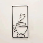 Wall Art | Coffee Cup Design & Metal Accent | Indoor & Outdoor