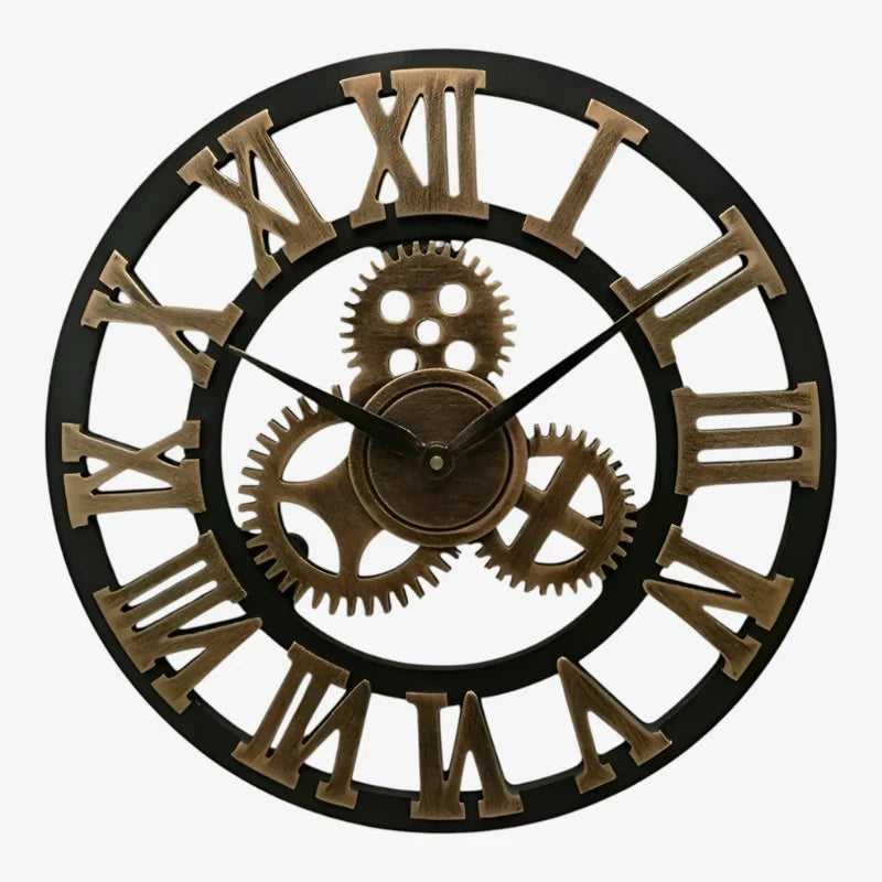 Wall Clock | Digital Display Gear-Inspired Bamboo & Wood | 30/40 cm