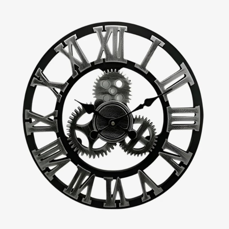 Wall Clock | Digital Display Gear-Inspired Bamboo & Wood | 30/40 cm
