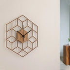 Wall Clock | Hexagonal Bamboo Frame & Silent Movement