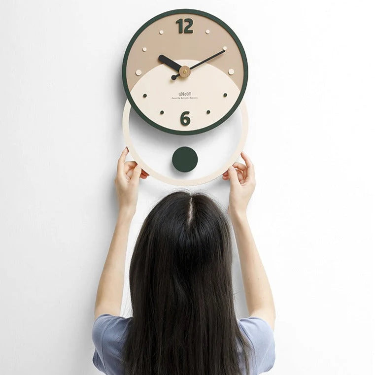 Wall Clock | Nordic Silent Sweep Walnut & Acrylic | 28 x 40 cm