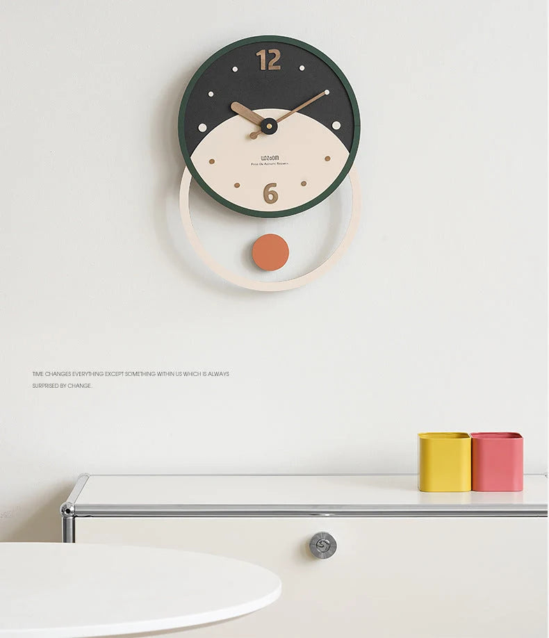 Wall Clock | Nordic Silent Sweep Walnut & Acrylic | 28 x 40 cm