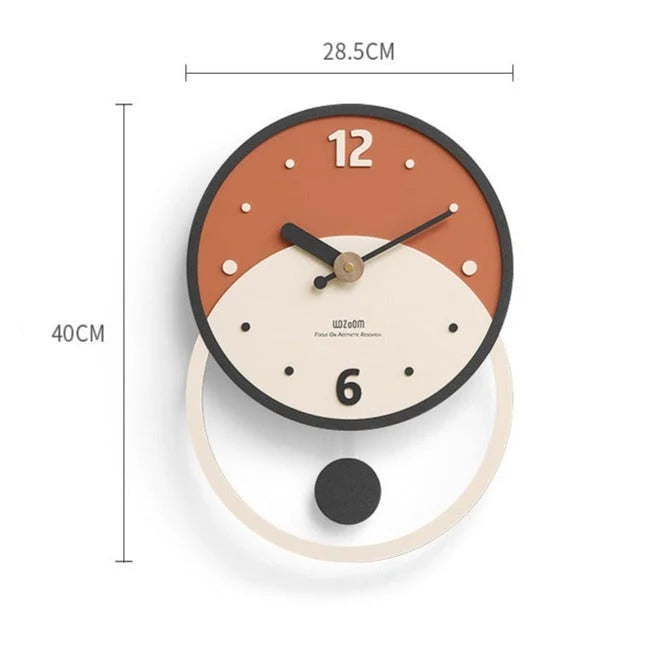 Wall Clock | Nordic Silent Sweep Walnut & Acrylic | 28 x 40 cm