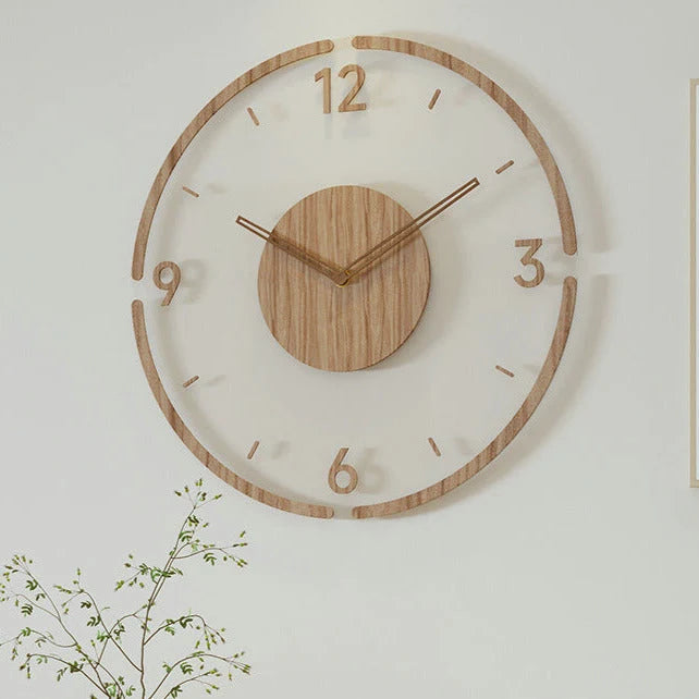 Wall Clock | Scandinavian Solid Wood Silent Movement | 35.5 cm
