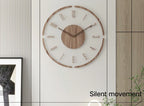 Wall Clock | Scandinavian Solid Wood Silent Movement | 35.5 cm