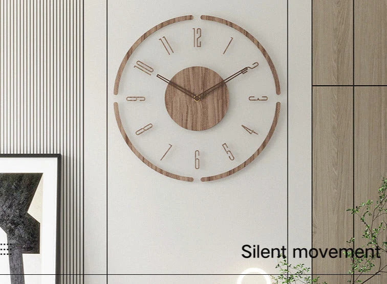 Wall Clock | Scandinavian Solid Wood Silent Movement | 35.5 cm