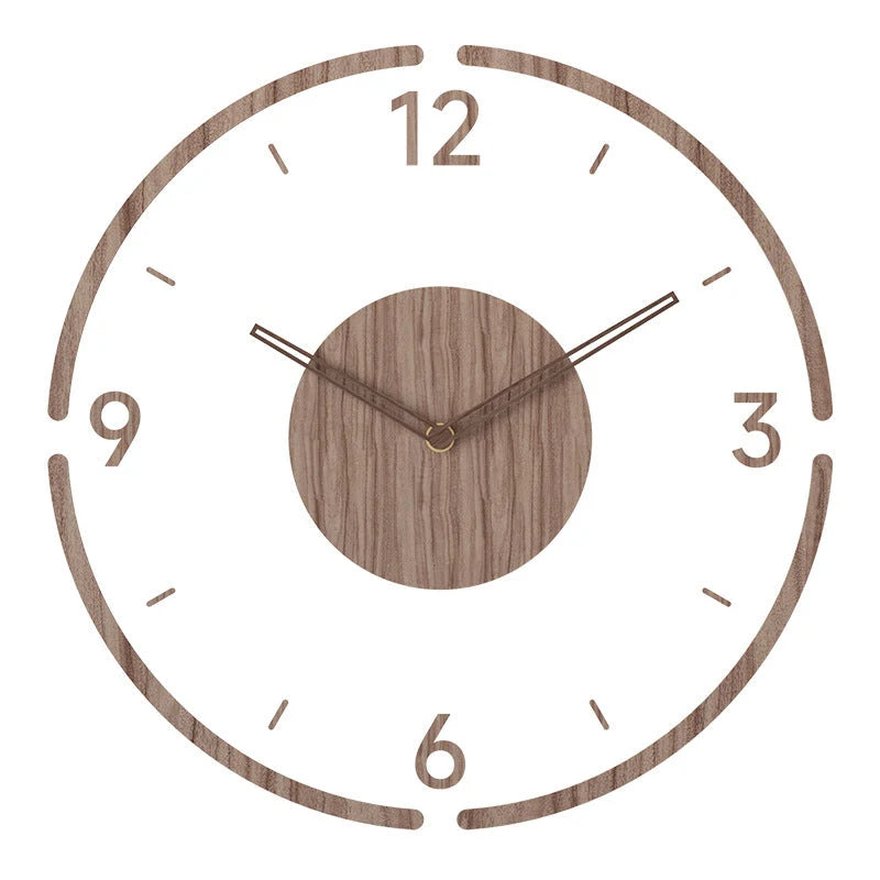 Wall Clock | Scandinavian Solid Wood Silent Movement | 35.5 cm