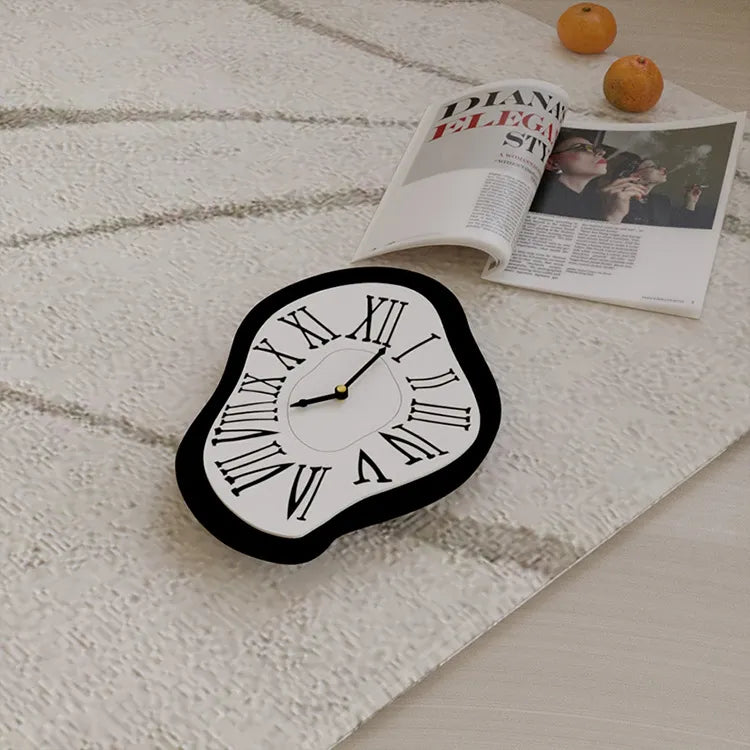Wall Clock | Surreal Dali-Style Roman Numerals & Silent Movement