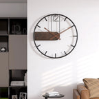 Wall Clock | Walnut & Metal Frame Silent Quartz Movement