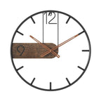Wall Clock | Walnut & Metal Frame Silent Quartz Movement