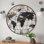 Wall Clock | World Map & Contemporary Design | 60 cm