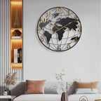 Wall Clock | World Map & Contemporary Design | 60 cm