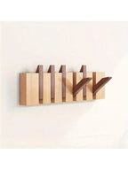 Wall Coat Rack | Foldable Hooks & Shelf | Rustic Wood