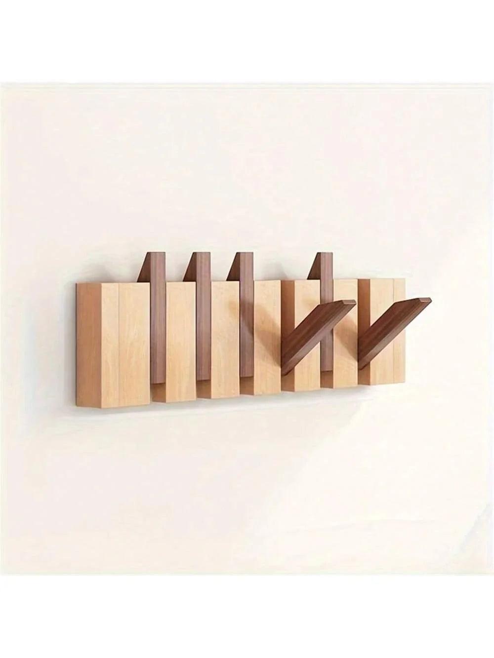 Wall Coat Rack | Foldable Hooks & Shelf | Rustic Wood