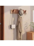Wall Coat Rack | Foldable Hooks & Shelf | Rustic Wood