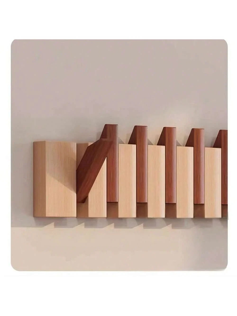 Wall Coat Rack | Foldable Hooks & Shelf | Rustic Wood