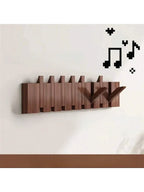 Wall Coat Rack | Foldable Hooks & Shelf | Rustic Wood